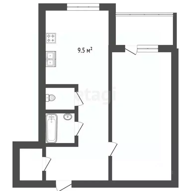 1-к кв. Ленинградская область, Выборг ул. Рубежная, 13 (42.5 м) - Фото 1