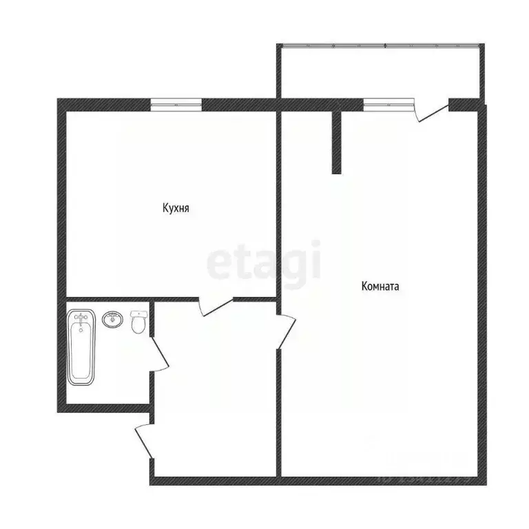 1-к кв. Белгородская область, Белгород ул. Лермонтова, 33а (44.2 м) - Фото 2