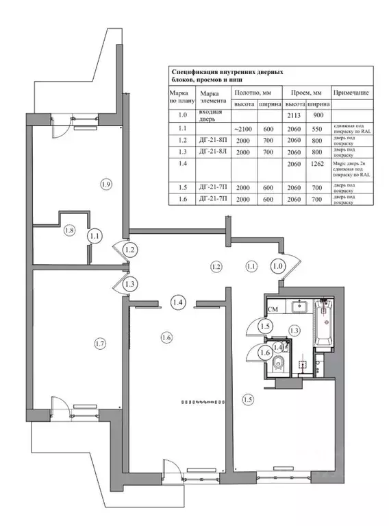 3-к кв. Москва просп. Маршала Жукова, 35К1 (75.0 м) - Фото 1