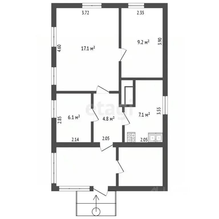 Дом в Хабаровский край, Комсомольск-на-Амуре Новая ул., 11 (57 м) - Фото 2