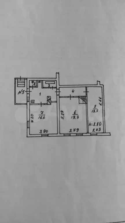 3-к. квартира, 65,4 м, 1/1 эт. - Фото 0