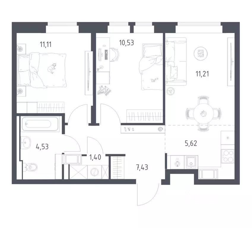 2-к кв. Московская область, Красногорск городской округ, Путилково пгт ... - Фото 1