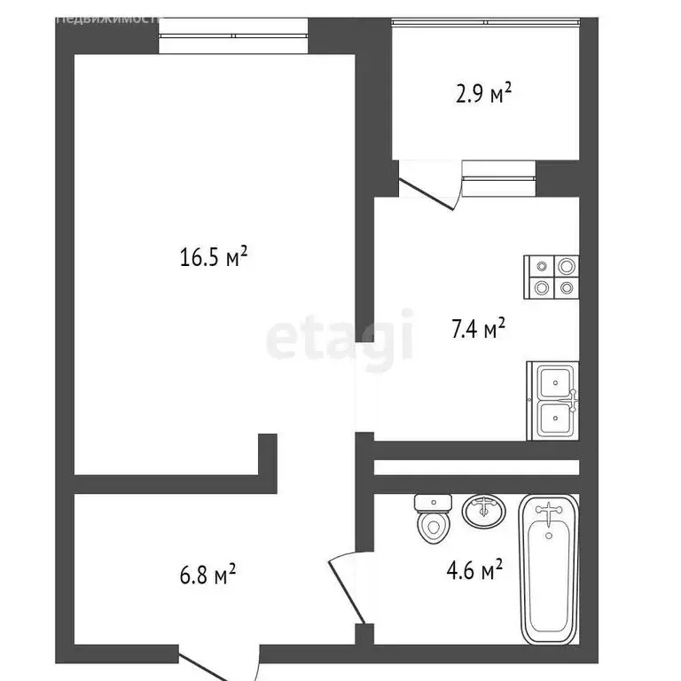 1-комнатная квартира: Тюмень, Дамбовская улица, 25к1 (35.5 м) - Фото 1