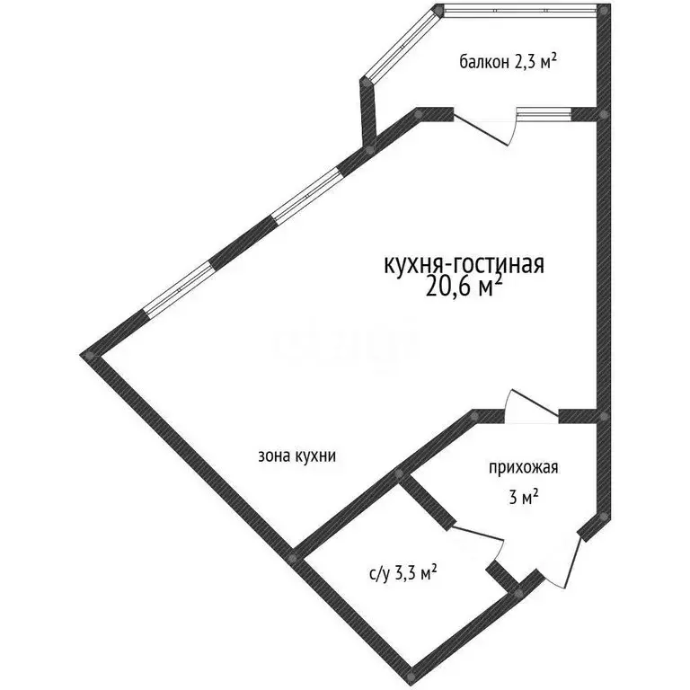 Квартира-студия: Краснодар, улица Лётчика Позднякова, 2к6 (26.9 м) - Фото 1