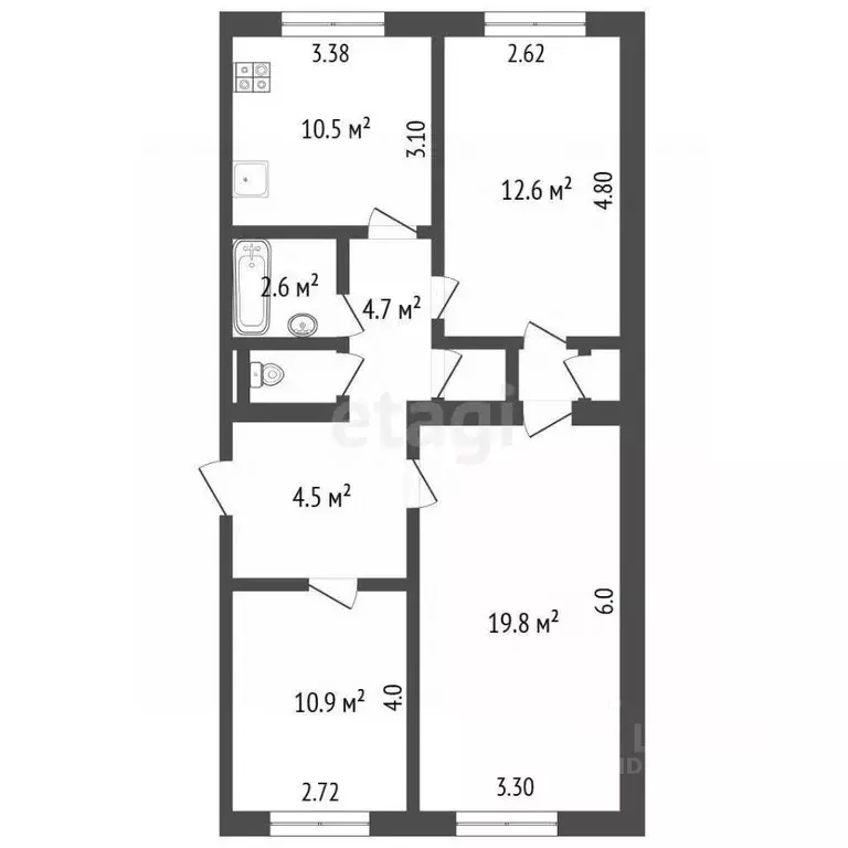 3-к кв. Ямало-Ненецкий АО, Новый Уренгой ул. Геологоразведчиков, 16Д ... - Фото 2