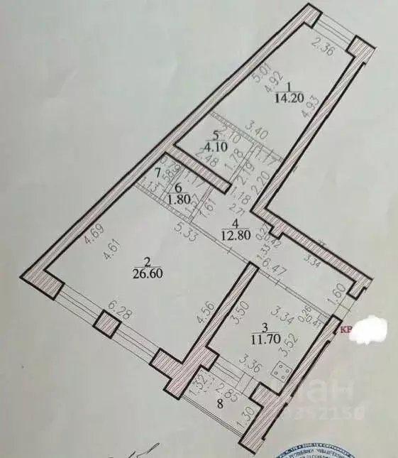 2-к кв. Чувашия, Чебоксары просп. Максима Горького, 12 (76.4 м) - Фото 2