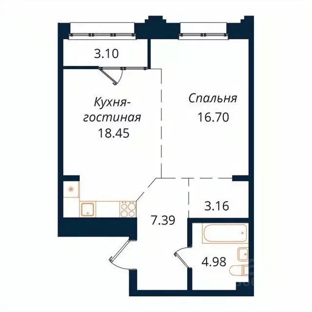 1-к кв. Иркутская область, Иркутск Байкальская ул., 246Б (53.4 м) - Фото 1