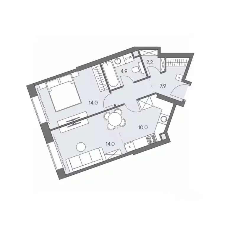2-к кв. Москва ш. Боровское (дублер) (53.0 м) - Фото 0