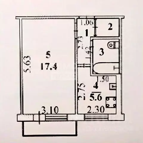 1-к кв. Липецкая область, Липецк Ангарская ул., 31 (31.9 м) - Фото 1
