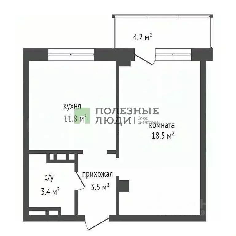 1-к кв. Красноярский край, Красноярск Соколовская ул., 60 (38.8 м) - Фото 2
