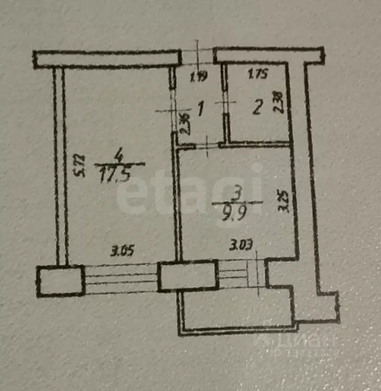 1-к кв. Белгородская область, Белгород Славянская ул., 7а (34.0 м) - Фото 2