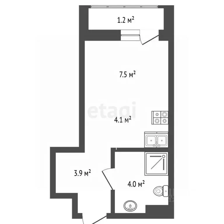 Студия Москва Сосенское поселение, просп. Куприна, 11к1 (21.0 м) - Фото 2
