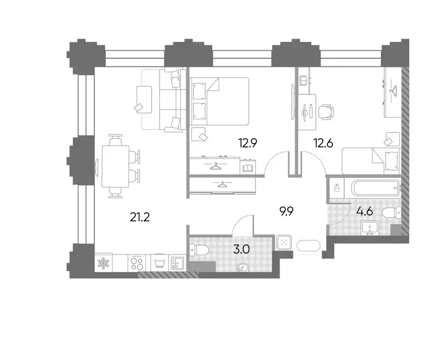 Продаётся 2-к квартира, 64.2 м - Фото 0