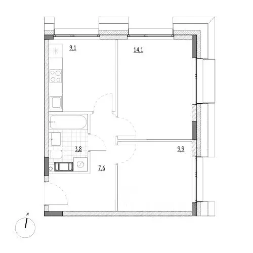 2-к кв. Москва, Москва, Зеленоград 14-й мкр,  (44.5 м) - Фото 0