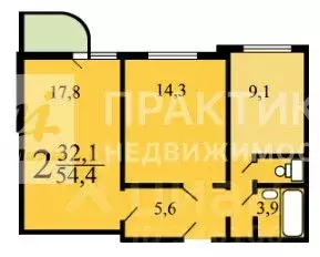 2-к кв. Москва Плавский проезд, 5 (53.7 м) - Фото 2