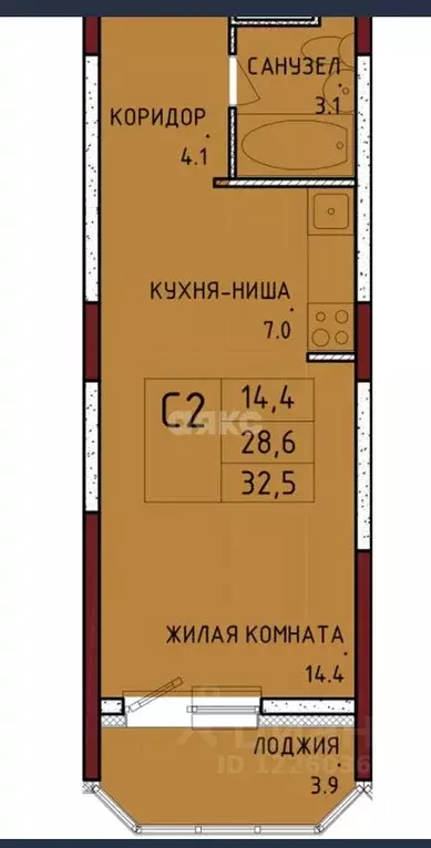 Студия Тульская область, Тула городской округ, с. Осиновая Гора ул. ... - Фото 2