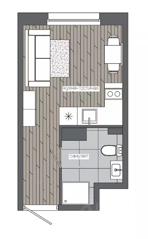 1-к кв. Ханты-Мансийский АО, Сургут 30А мкр,  (18.06 м) - Фото 0