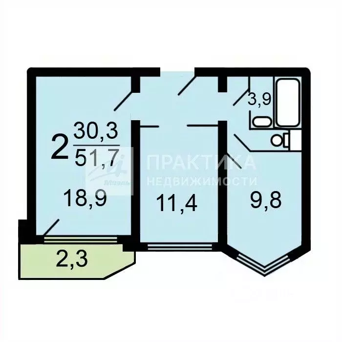 2-к кв. Москва Туристская ул., 16к4 (51.7 м) - Фото 2