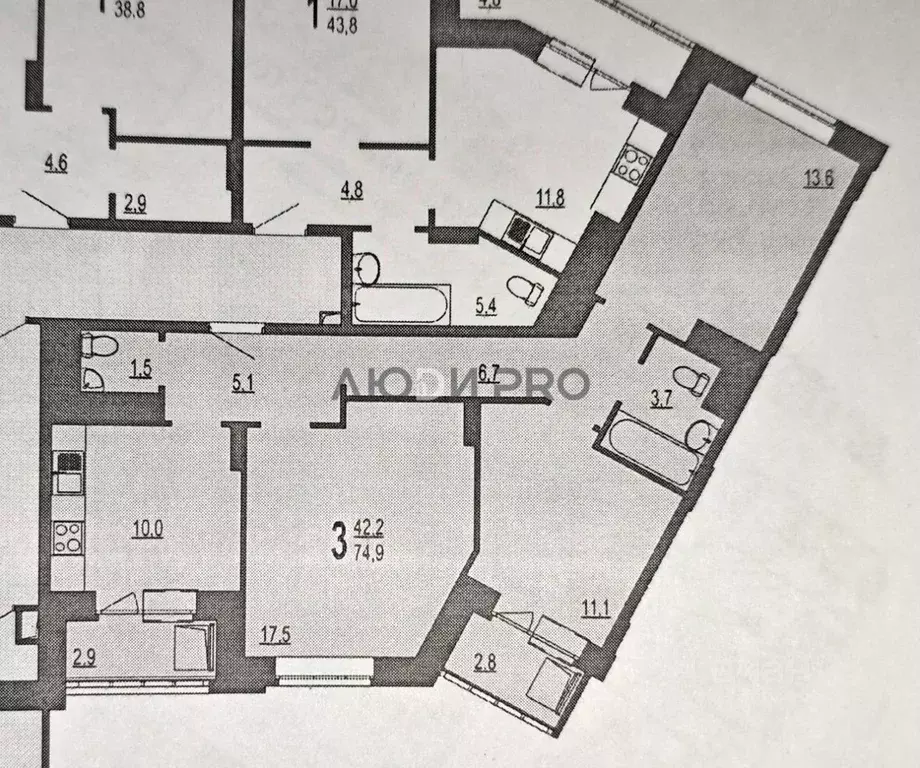 3-к кв. Тверская область, Тверь ул. Терещенко, 6к4 (75.0 м) - Фото 2