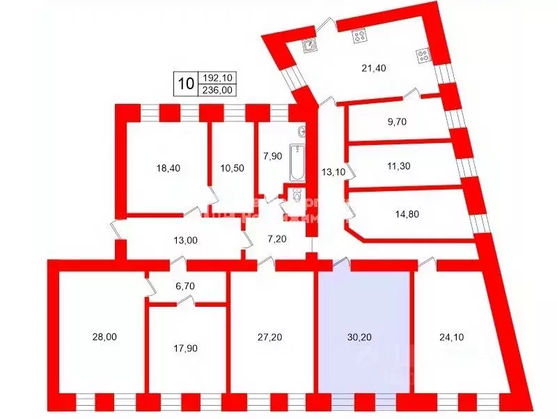 Комната Санкт-Петербург Загородный просп., 21-23 (30.2 м) - Фото 2