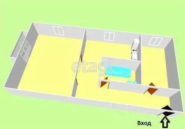 2-к кв. Сахалинская область, Долинский городской округ, с. Быков ул. ... - Фото 2