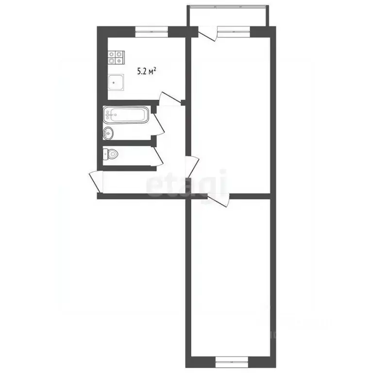 2-к кв. Тамбовская область, Тамбов ул. Физкультурников, 18 (44.4 м) - Фото 1