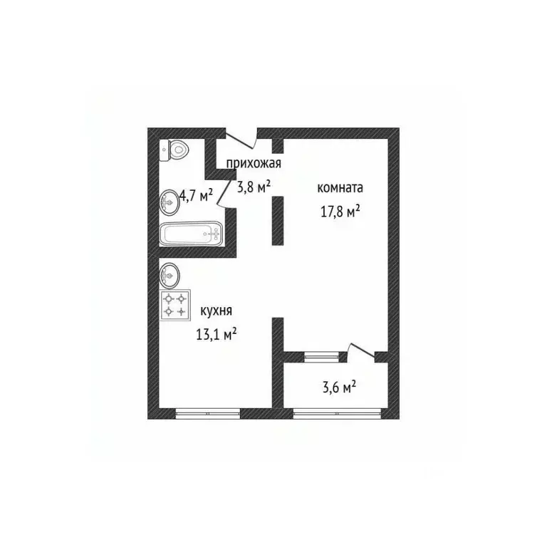 1-к кв. Новосибирская область, Новосибирск ул. Николая Островского, ... - Фото 2