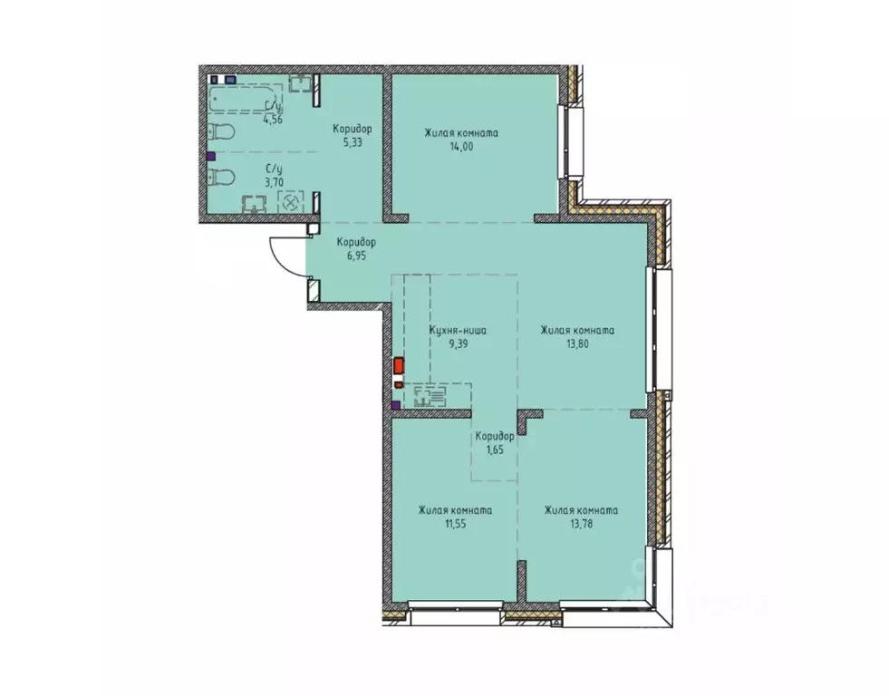 4-к кв. Иркутская область, Иркутск Култукская ул., 16 (81.3 м) - Фото 1