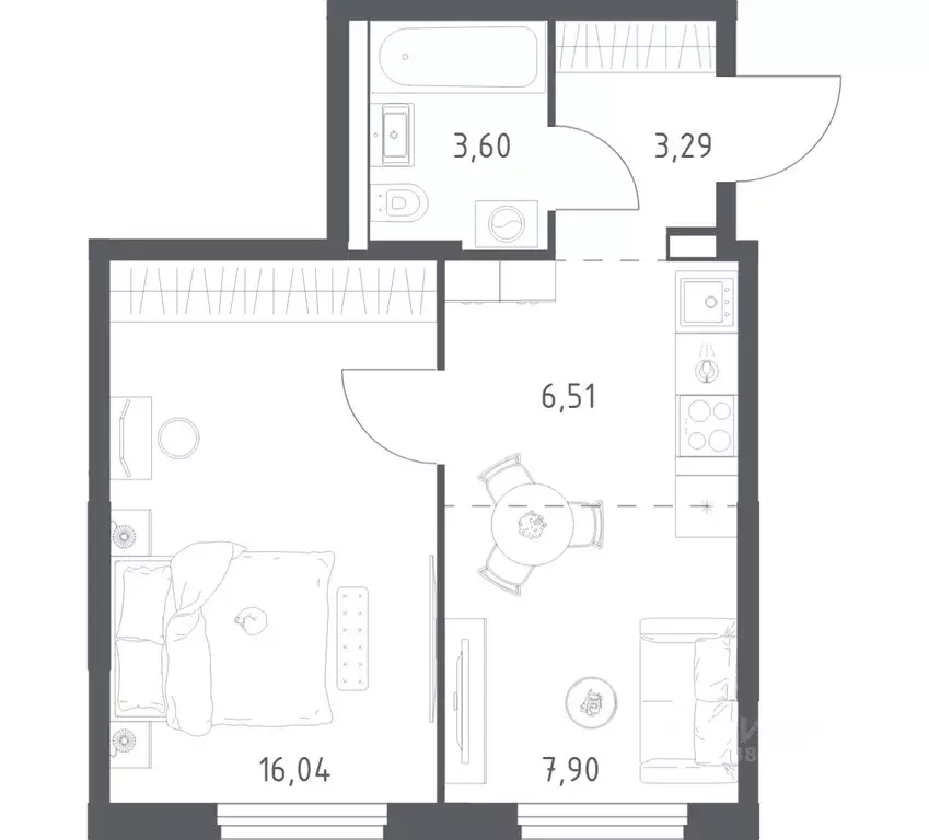1-к кв. Башкортостан, Уфа ул. Минигали Губайдуллина, 8к9 (37.34 м) - Фото 1