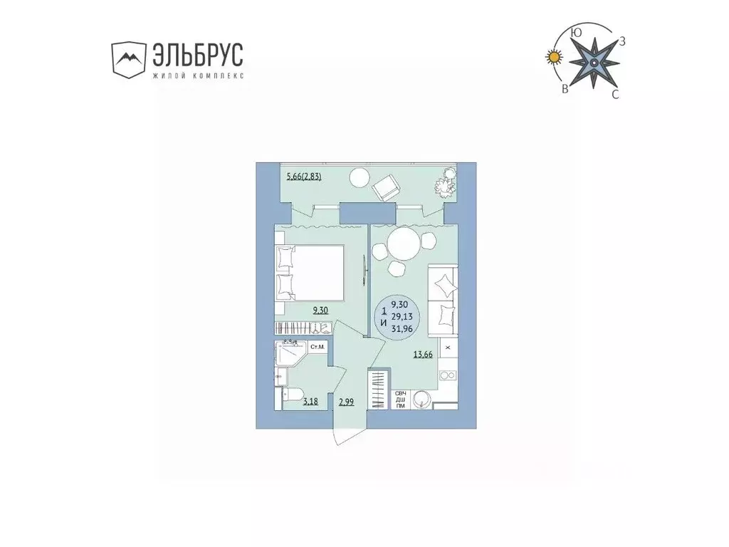 1-к кв. Башкортостан, Уфа Кавказская ул., 24 (31.96 м) - Фото 0