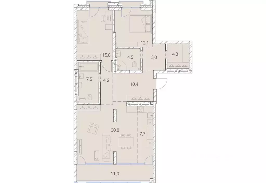 2-к кв. Новосибирская область, Новосибирск Овражная ул., 2А (114.2 м) - Фото 0