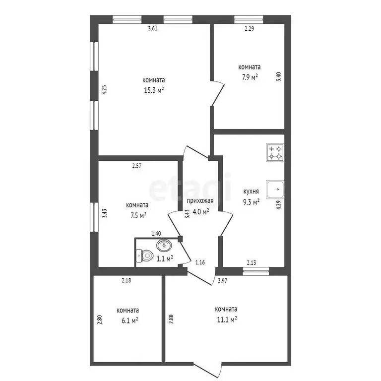 Дом в село Пахомова, Школьная улица, 11 (45.1 м) - Фото 1