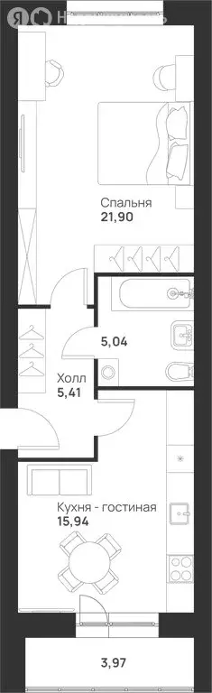 1-комнатная квартира: Тула, улица Героев России, 4 (52.26 м) - Фото 1