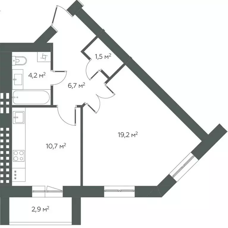 1-комнатная квартира: Петра Дубрава, посёлок городского типа Петра ... - Фото 2