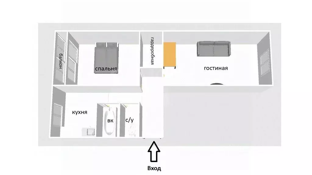 2-к кв. Оренбургская область, Оренбург Туркестанская ул., 19 (47.4 м) - Фото 2