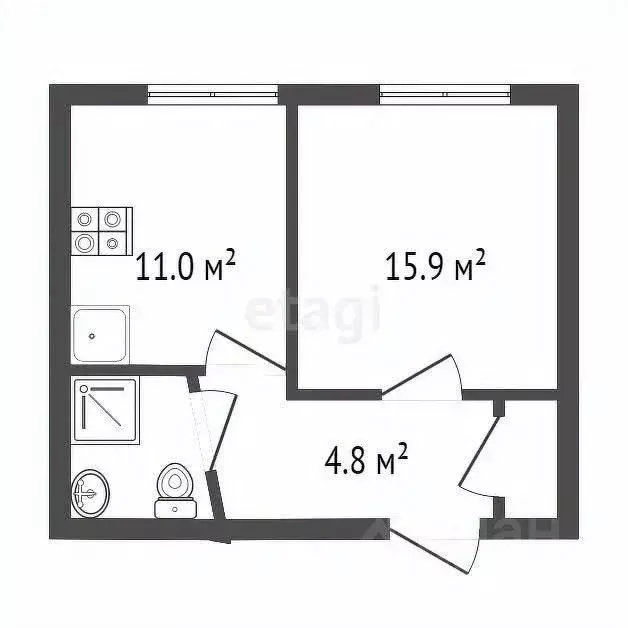 Комната Калужская область, Обнинск ул. Энгельса, 21 (35.1 м) - Фото 2