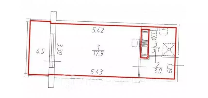 студия санкт-петербург кондратьевский просп, 68к4 (24.0 м) - Фото 1