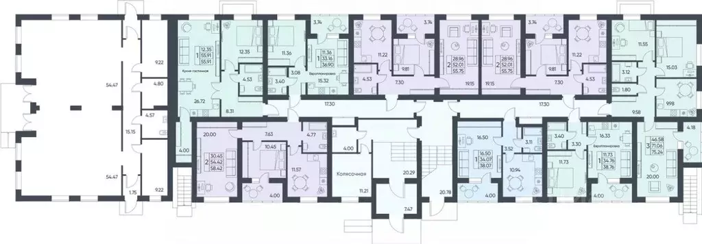 2-к кв. Саратовская область, Татищево рп ул. Михайловская, 13 (58.42 ... - Фото 1