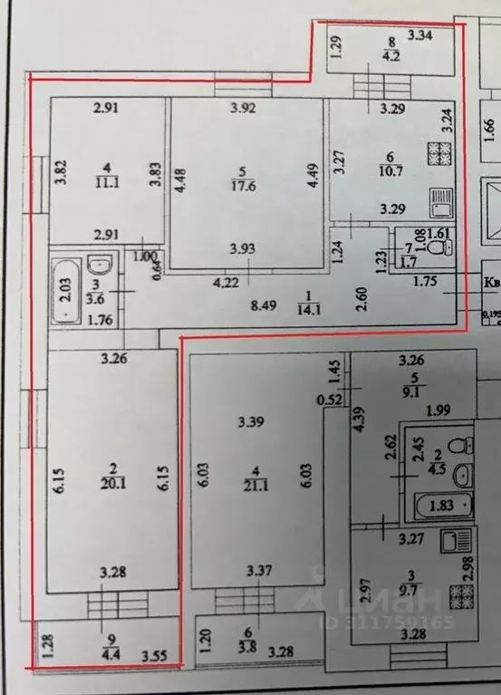 3-к кв. Башкортостан, Уфа ул. Набережная реки Уфы, 11 (82.0 м) - Фото 0