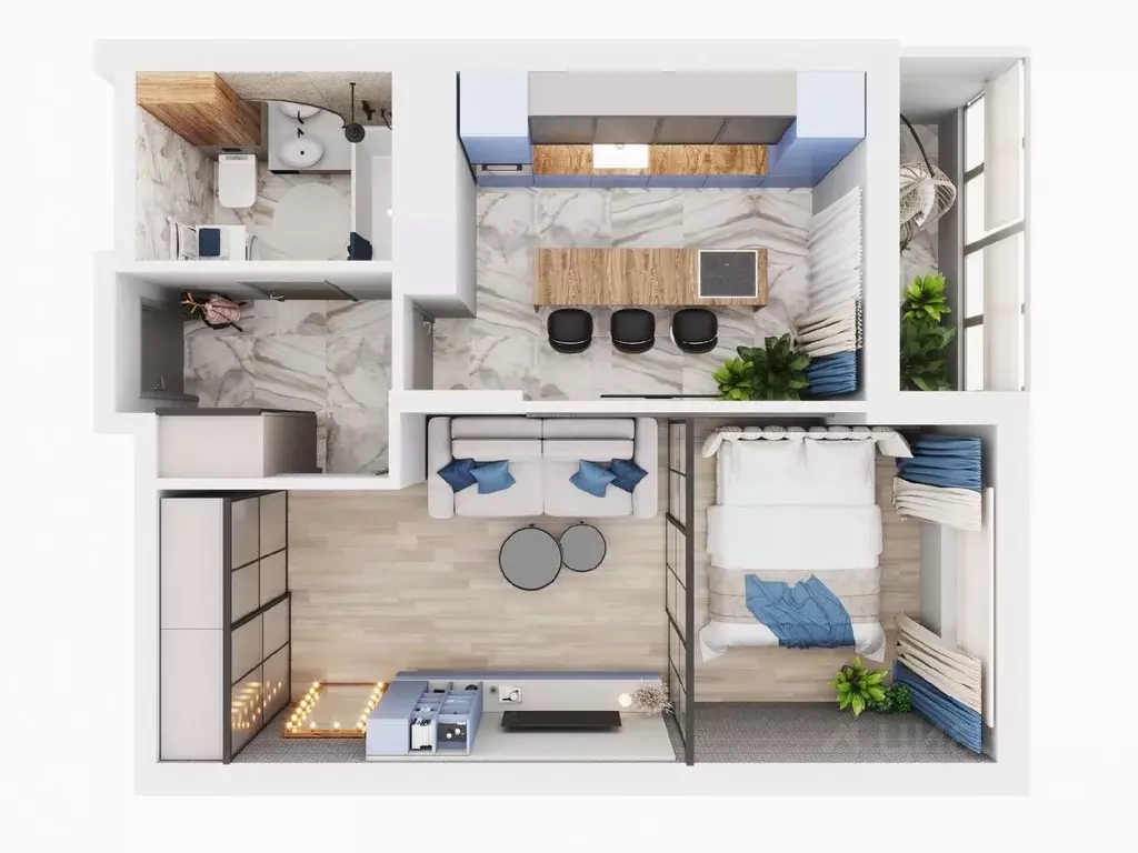 1-к кв. Липецкая область, Липецк Минская ул., 6Б (45.5 м) - Фото 1