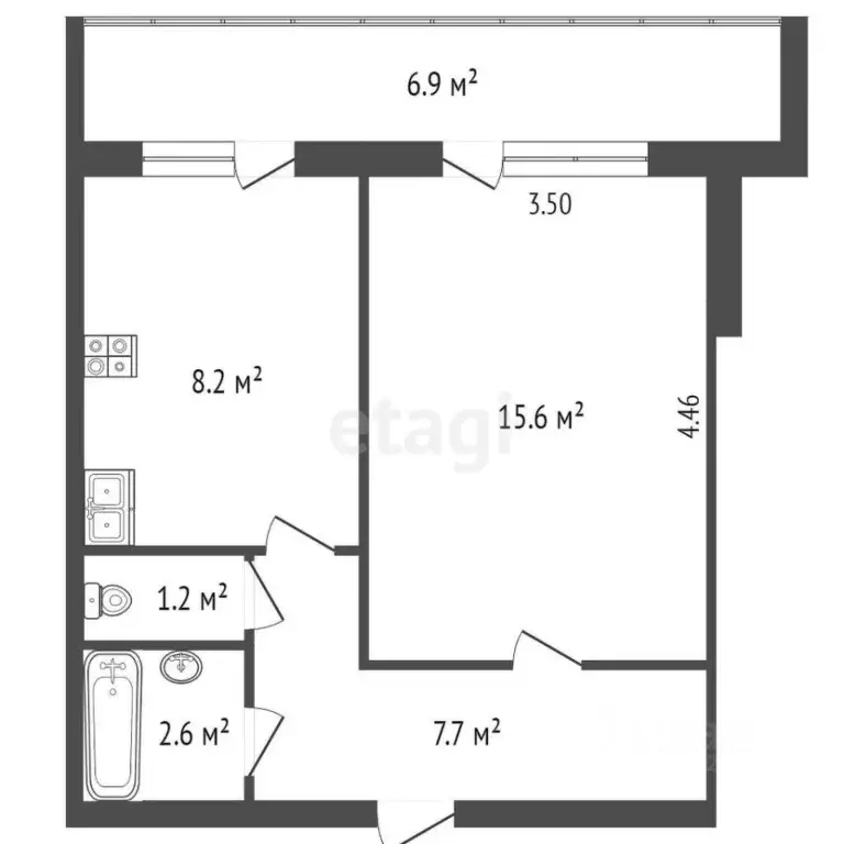 1-к кв. Ханты-Мансийский АО, Сургут просп. Ленина, 38 (34.2 м) - Фото 1