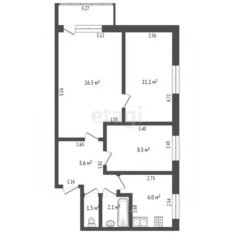 3-к кв. Смоленская область, Смоленск Южный мкр, 29Б (50.9 м) - Фото 1
