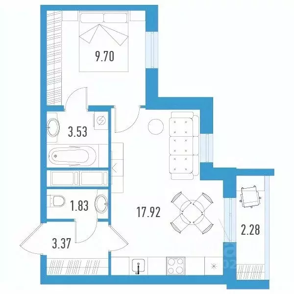 1-к кв. Санкт-Петербург ул. Маршала Казакова, 64к1 (37.03 м) - Фото 0