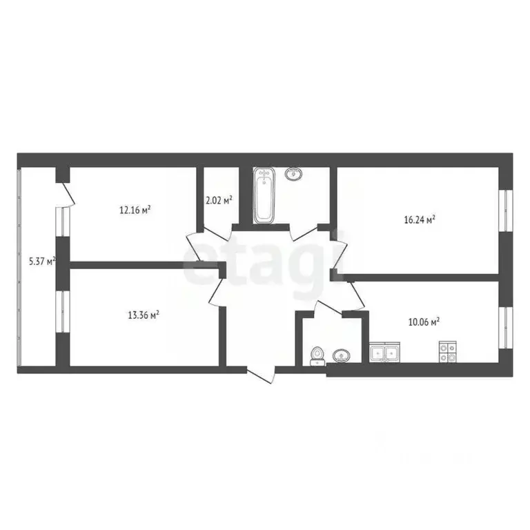 3-к кв. Калужская область, Калуга проезд Юрия Круглова, 6 (76.0 м) - Фото 2