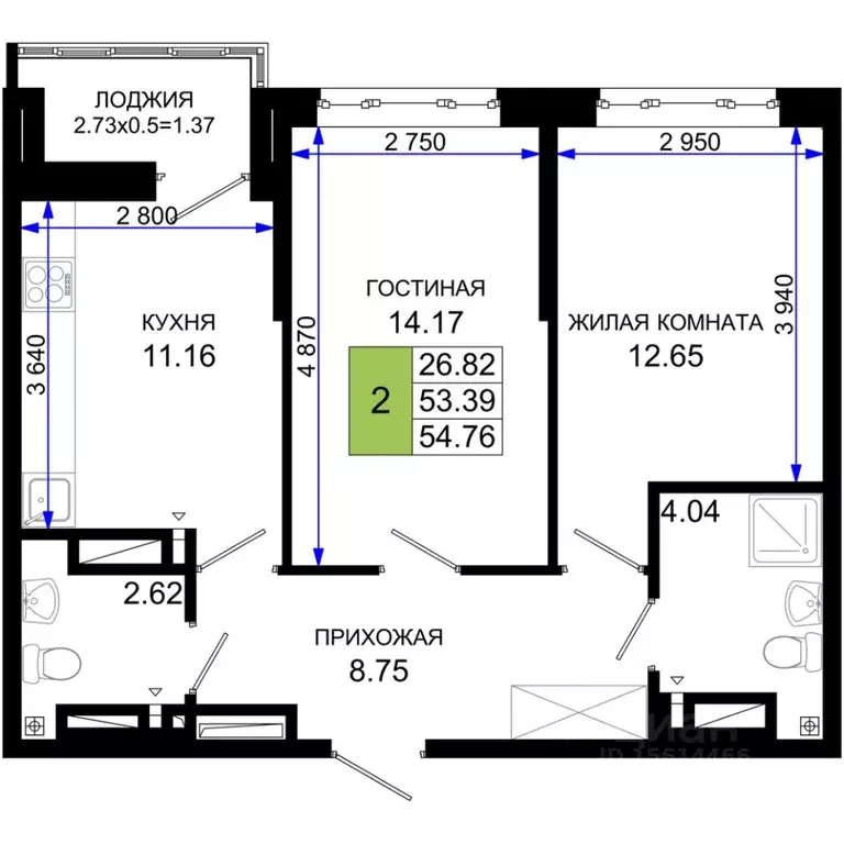 2-к кв. Ростовская область, Ростов-на-Дону Элеваторный пер., 6/2А ... - Фото 0