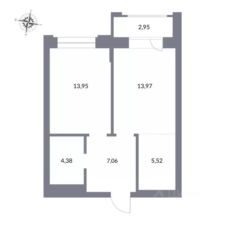 2-к кв. Новосибирская область, Новосибирск ул. Державина, 50 (47.9 м) - Фото 1