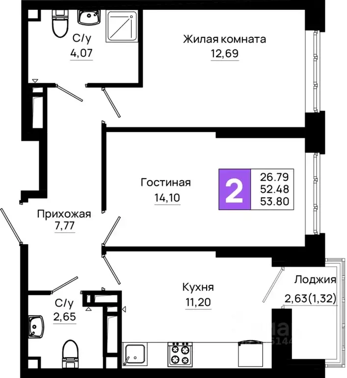 2-к кв. Ростовская область, Ростов-на-Дону Нефтекачка кв-л, Октябрь ... - Фото 0