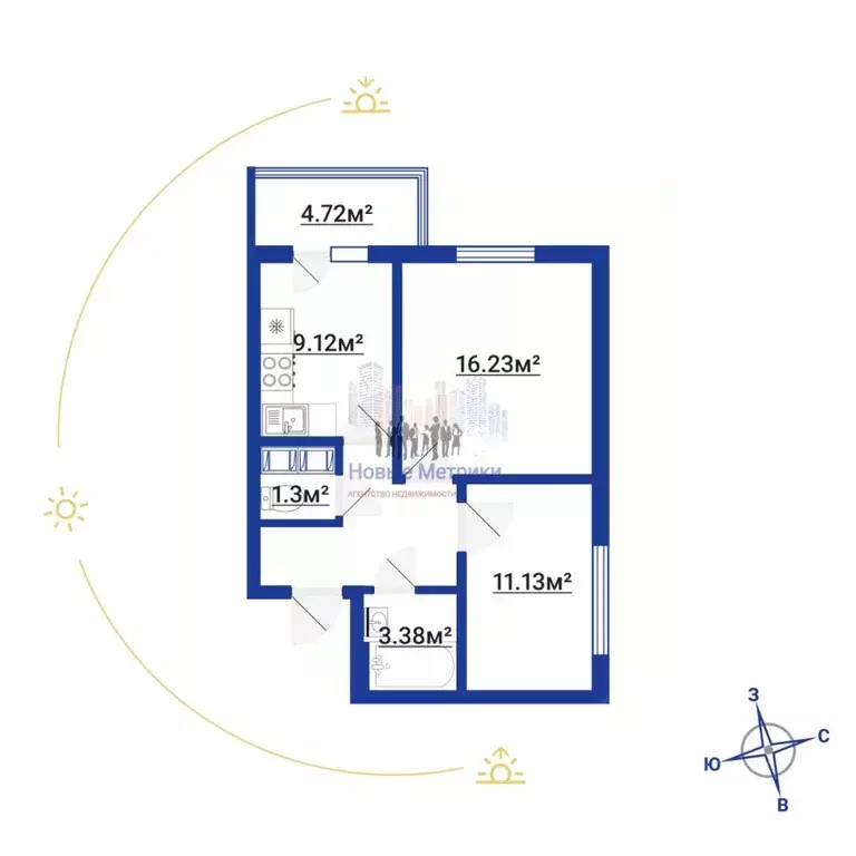 2-к кв. Ленинградская область, Мурино Всеволожский район, ул. ... - Фото 2