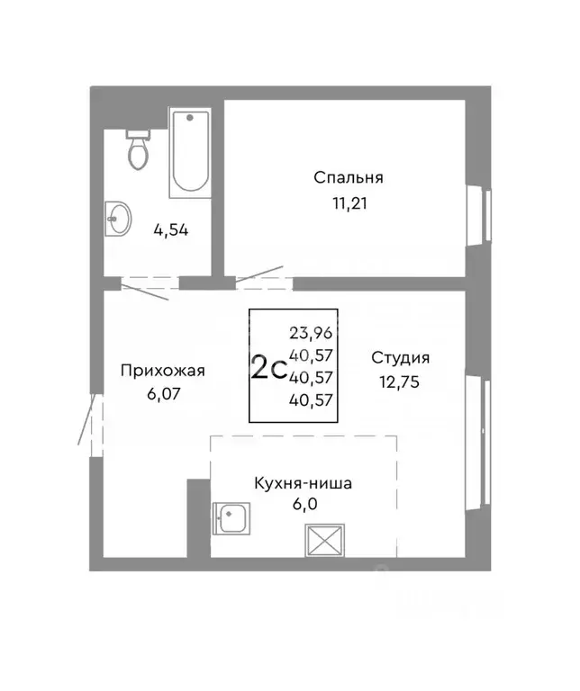 2-к кв. Челябинская область, Челябинск Нефтебазовая ул., 20 (40.0 м) - Фото 2