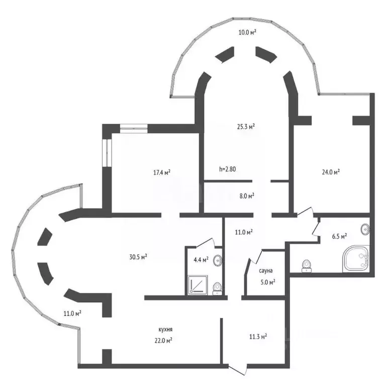 4-к кв. Красноярский край, Красноярск ул. Академгородок, 12А/1 (187.0 ... - Фото 1